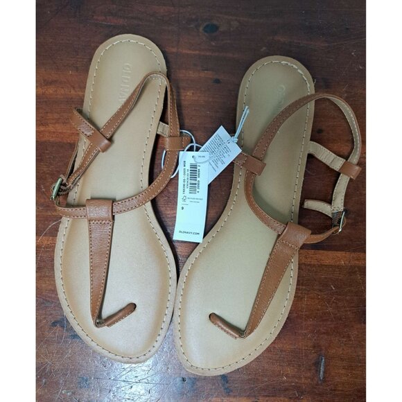 Old Navy Women's Thong Sandals Flip Flops Tan Size 9 NWT Flat Strappy Slides - Picture 1 of 3